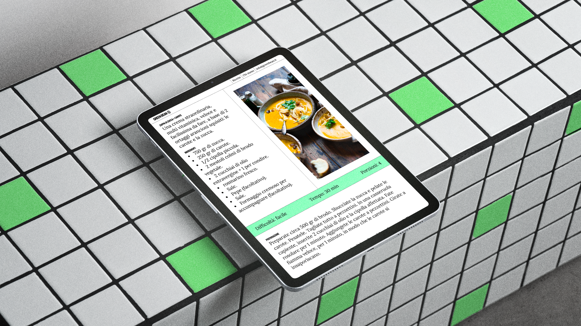 mockup tablet green bean